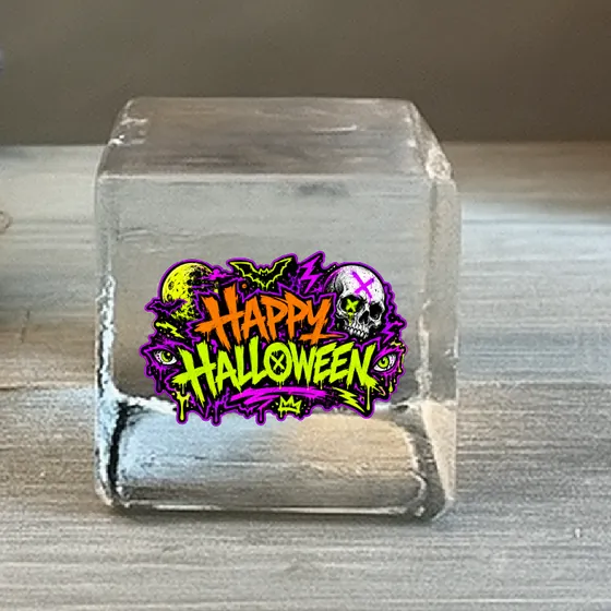 Happy Halloween Logo Cube