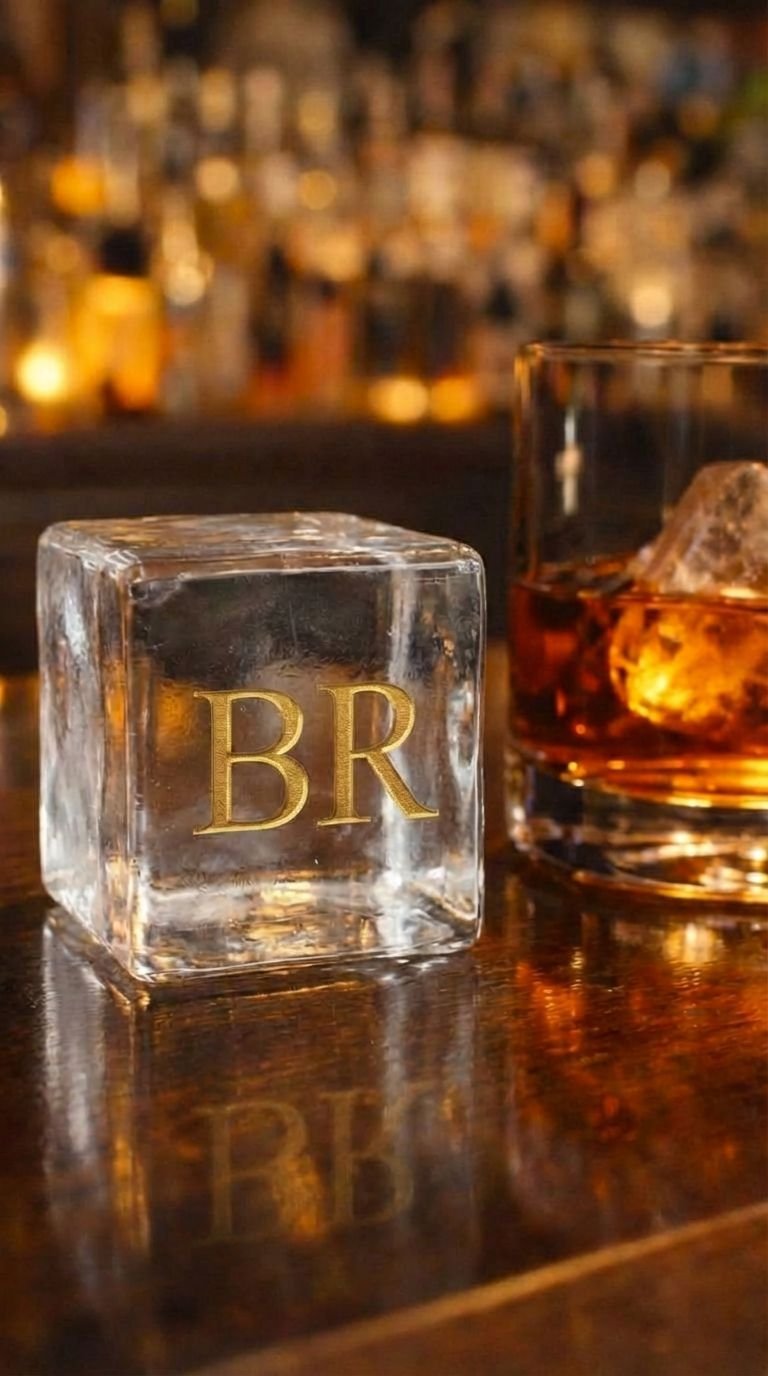 Gold Monogram Ice Cube